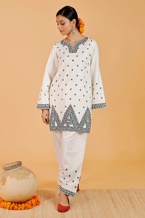 'Videha Maithil' Handpainted Madhubani Cotton Kurta