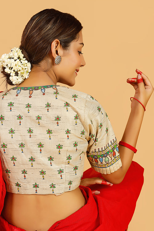 'Spanda' Handpainted Madhubani Cotton Blouse