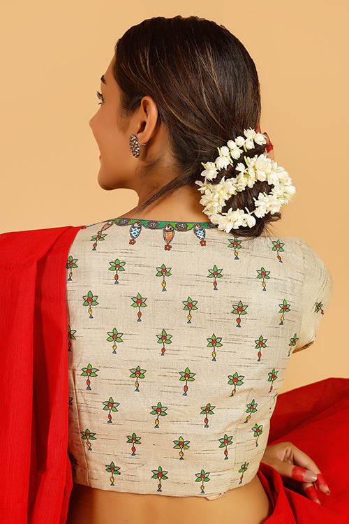 'Spanda' Handpainted Madhubani Cotton Blouse
