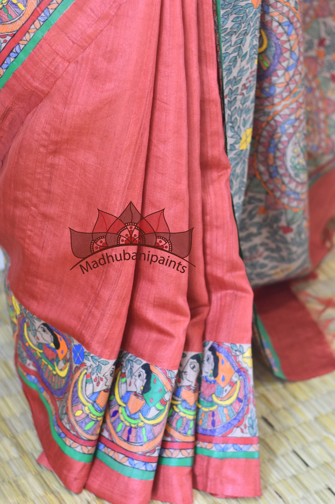 Laal Gudiya Handpainted Tussar Silk Saree