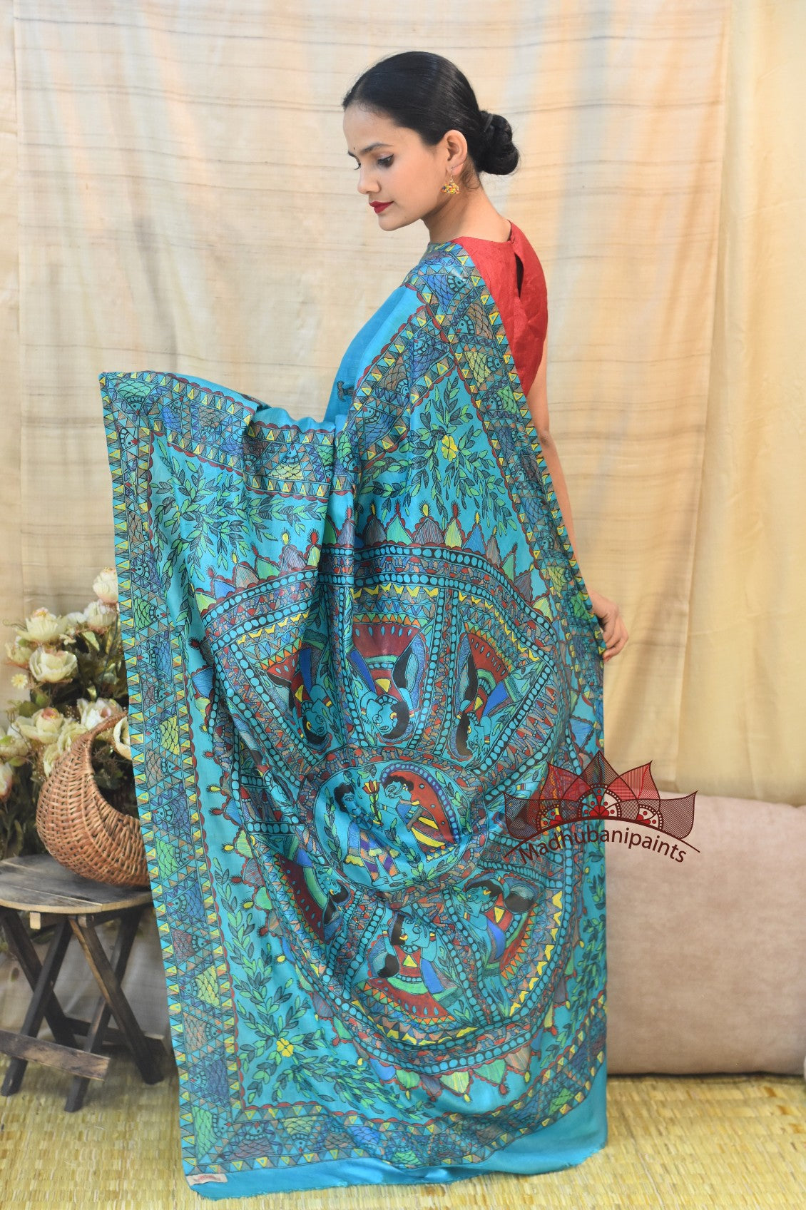 Doli Gudiya Silk Madhubani Painting Saree