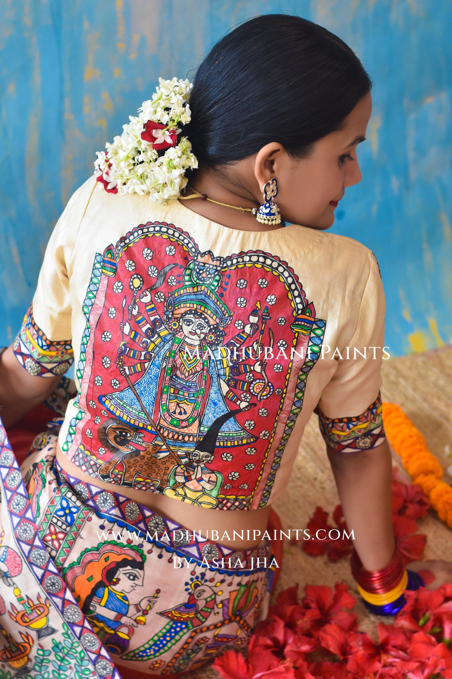 PARMESHWARI Hand-painted Madhubani Tussar Silk Blouse