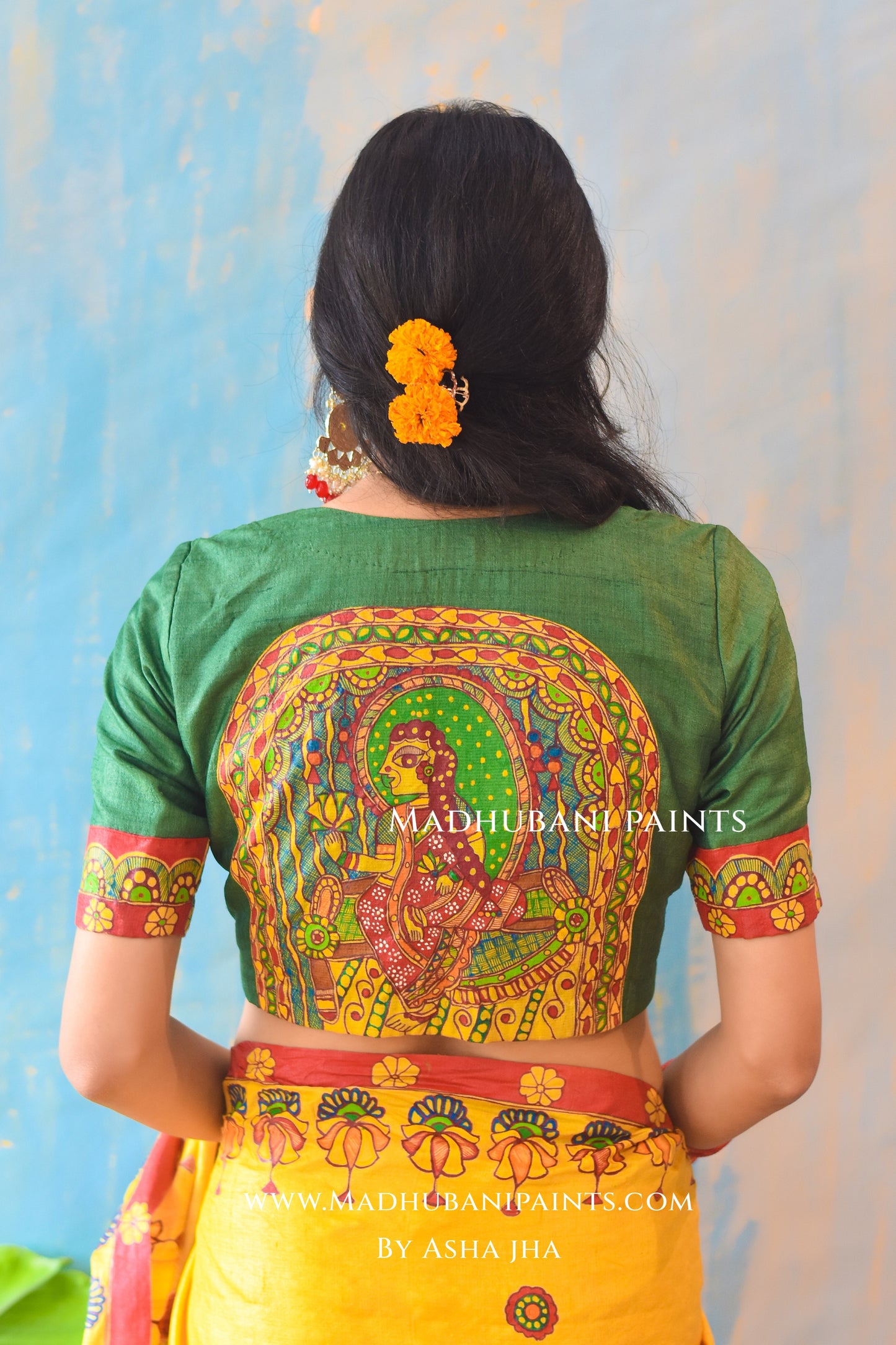 KUMARI BHOJAN Hand-painted Tussar Silk Blouse