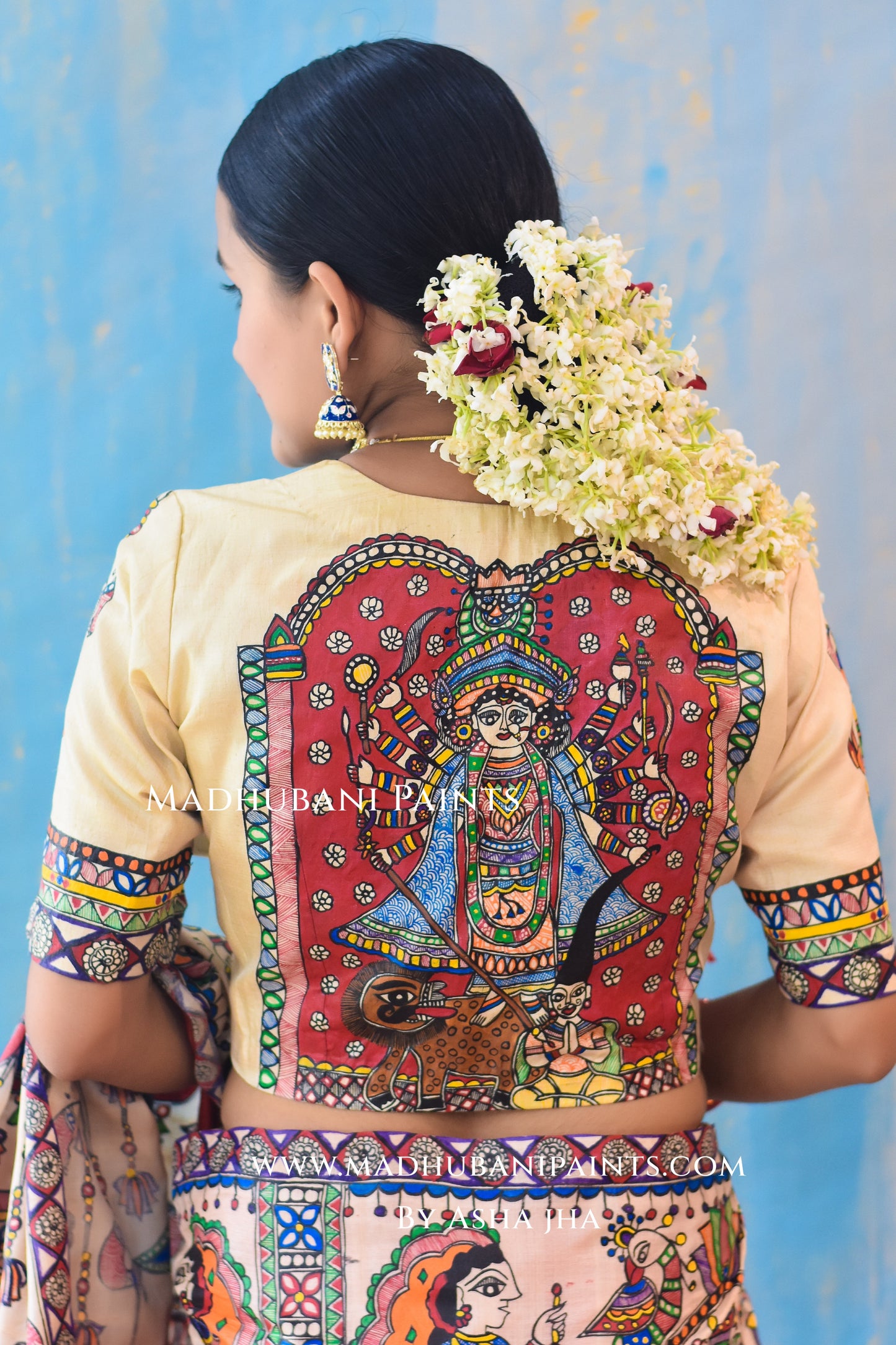 PARMESHWARI Hand-painted Madhubani Tussar Silk Blouse
