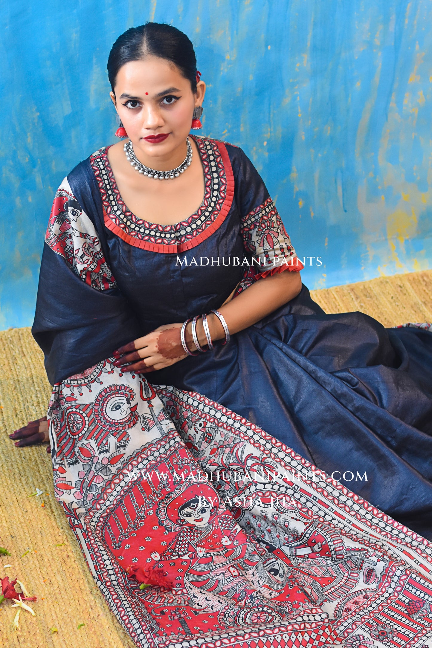 SHAMBHAVI Hand-painted Tussar Silk Saree