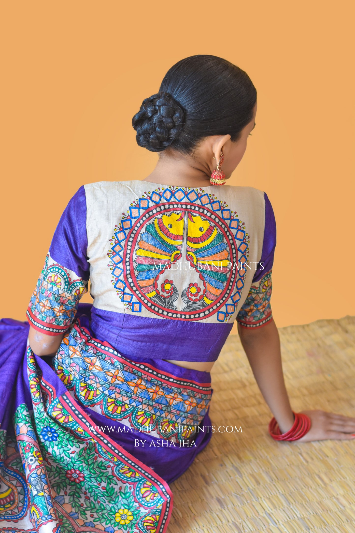 'MANOHARA' Tussar Silk Hand-Painted Madhubani Blouse