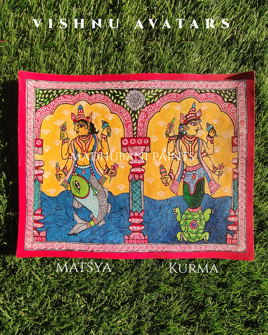 Set of 5 Vishnu Avatar Wall Hanging