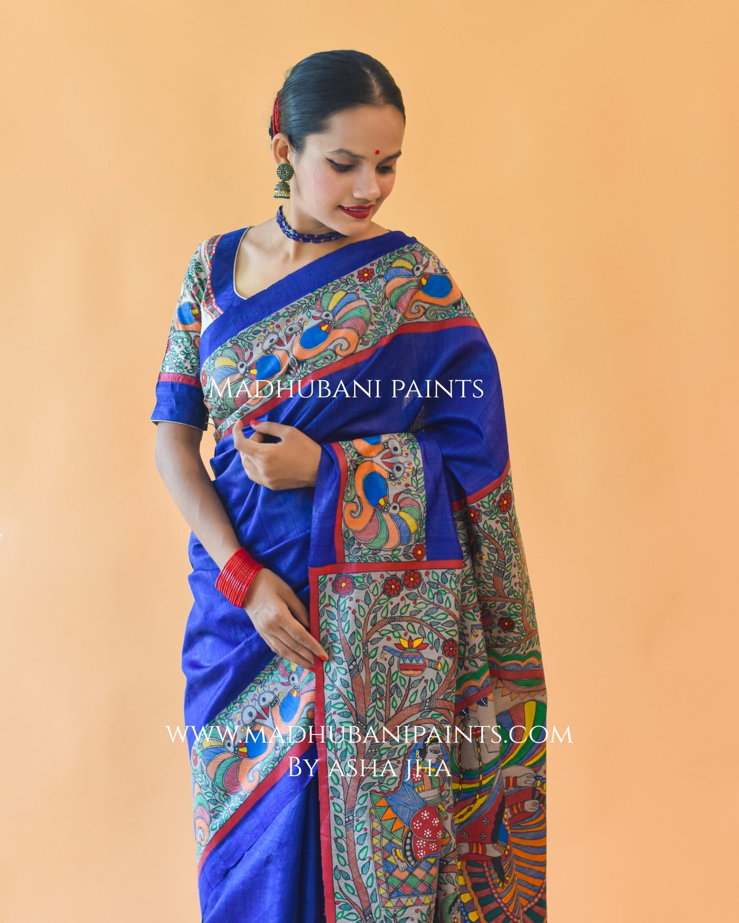 'MANMOHANA' Tussar Silk Saree Blouse Set