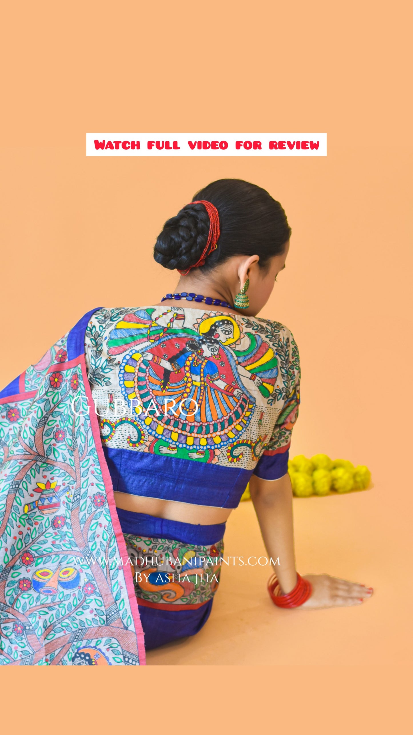 'MANMOHANA' Hand-painted Madhubani Tussar Silk Blouse