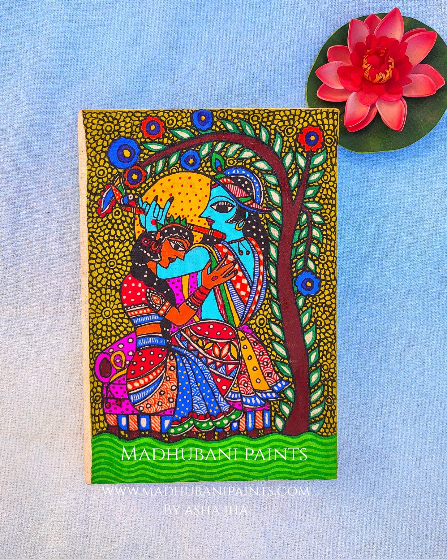 Radha Krishna Vrindavan Hand-painted Madhubani Diary