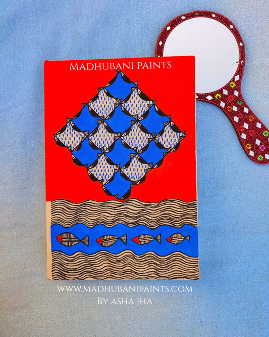 Orange Fish Hand-painted Madhubani Diary