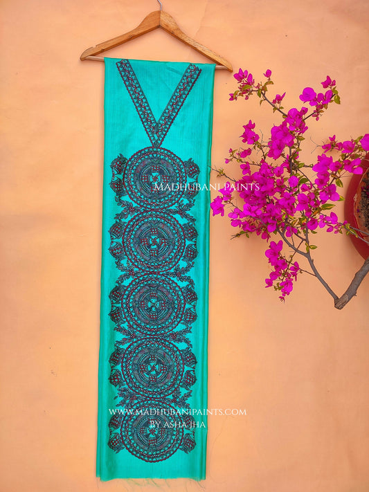SURMAI MANDARA Hand-painted Unstitched Handloom Tussar Silk Kurta