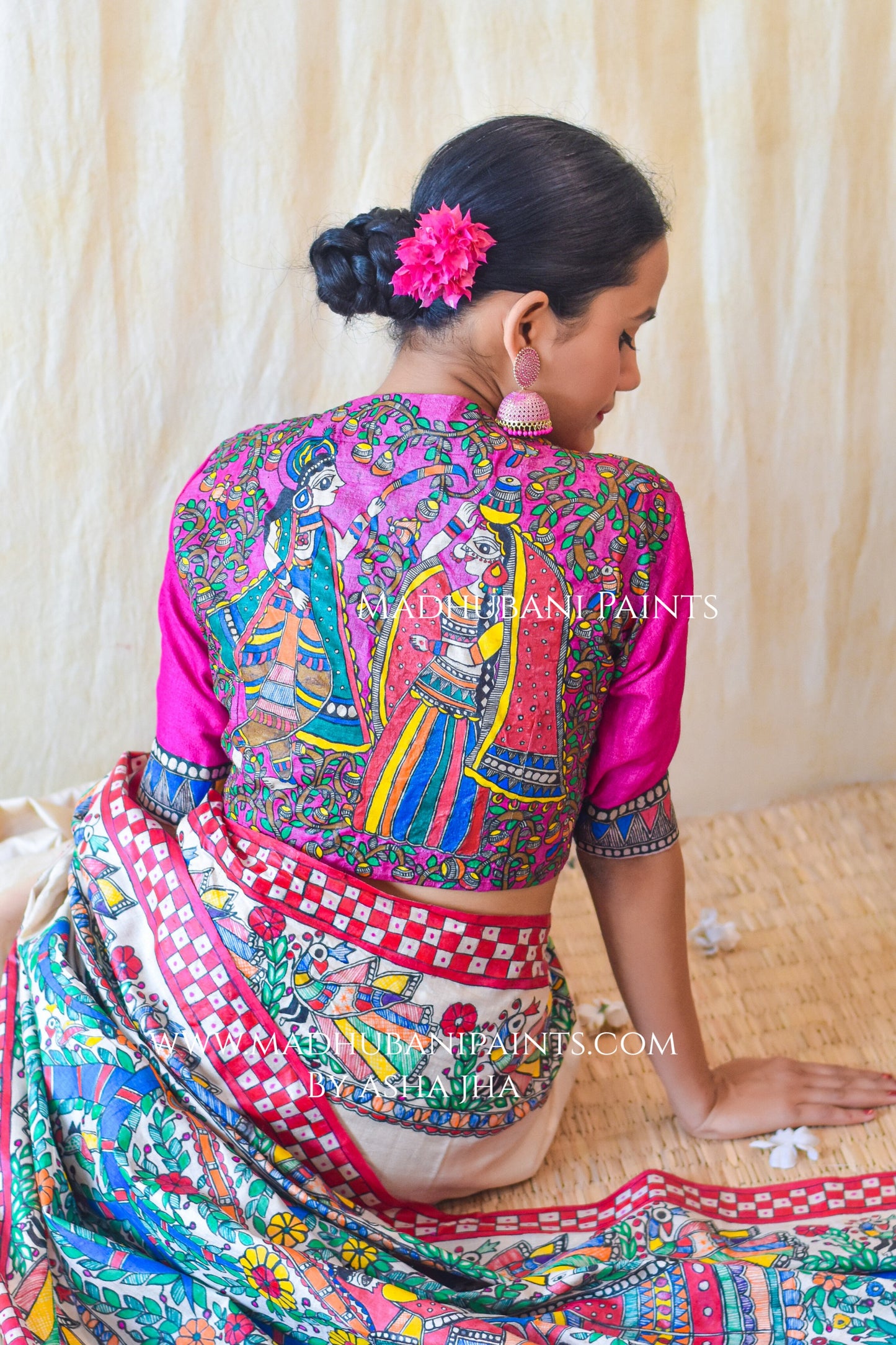 MADHURIMA Hand-painted Madhubani Tussar Silk Blouse