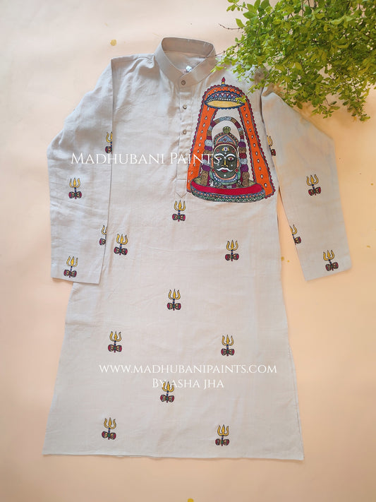 KAAL BHAIRAV Hand-painted Handloom Men's Cotton Kurta