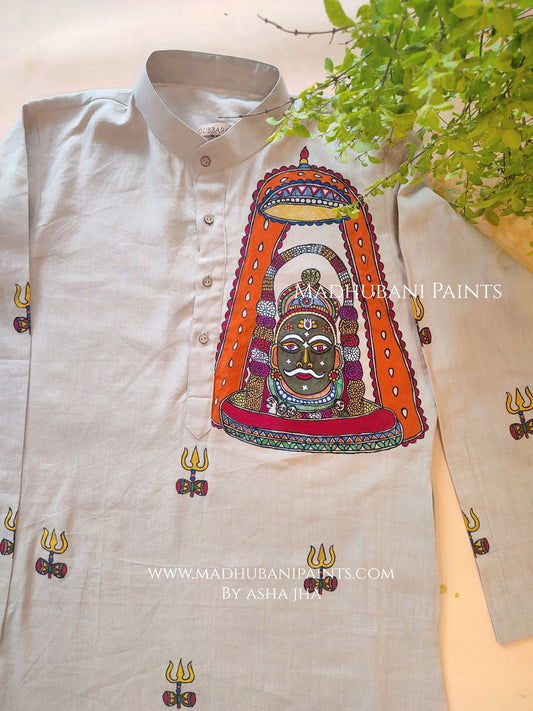 KAAL BHAIRAV Hand-painted Handloom Men's Cotton Kurta