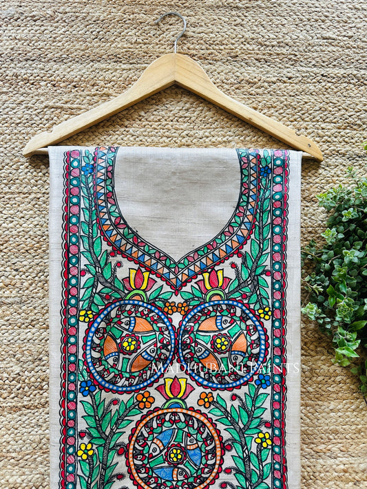 Matsya Manjari Tussar Silk Unstitched Kurta