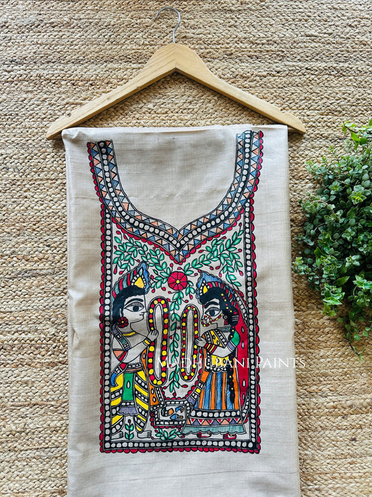 Sita Swaymabar Tussar Silk Unstitched Kurta