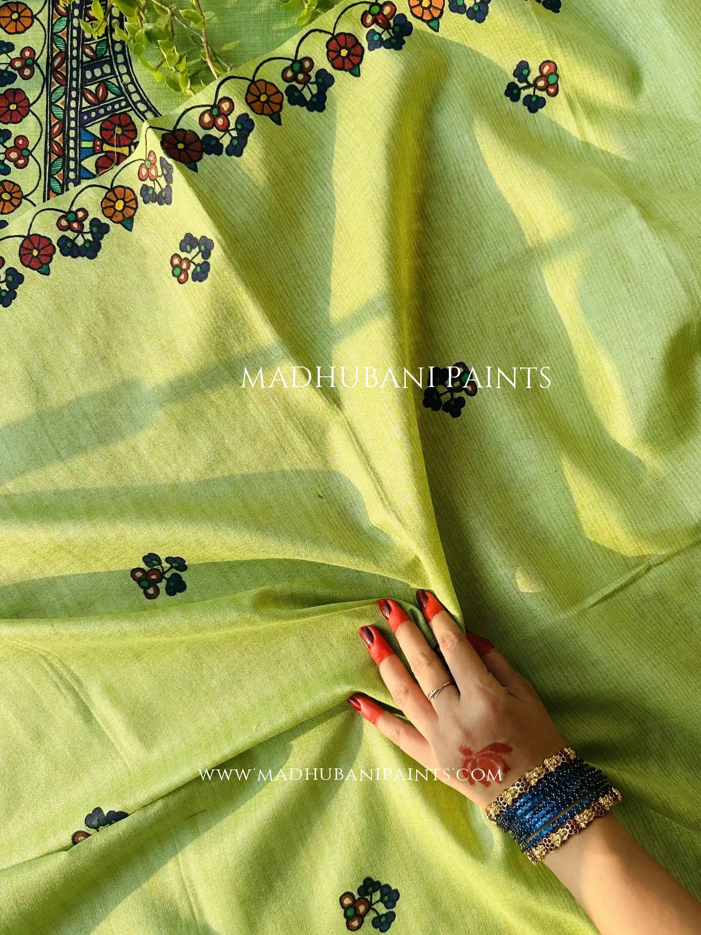Kusum Kunj Hand-painted Madhubani Painting Cotton Unstitched Suit Set