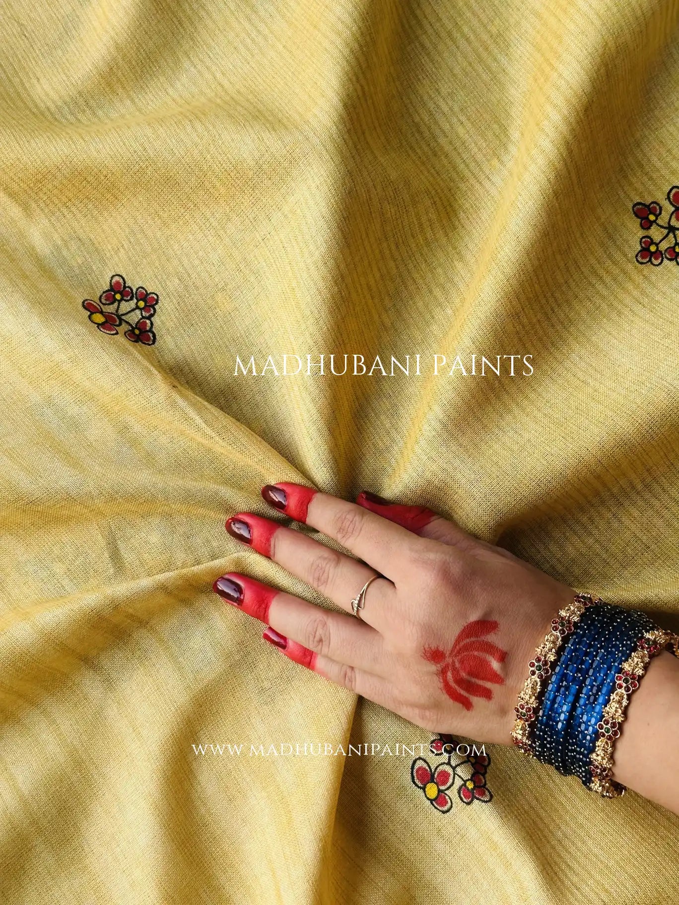 Mithila Upvan Hand-painted Madhubani Painting Cotton Unstitched Suit Set