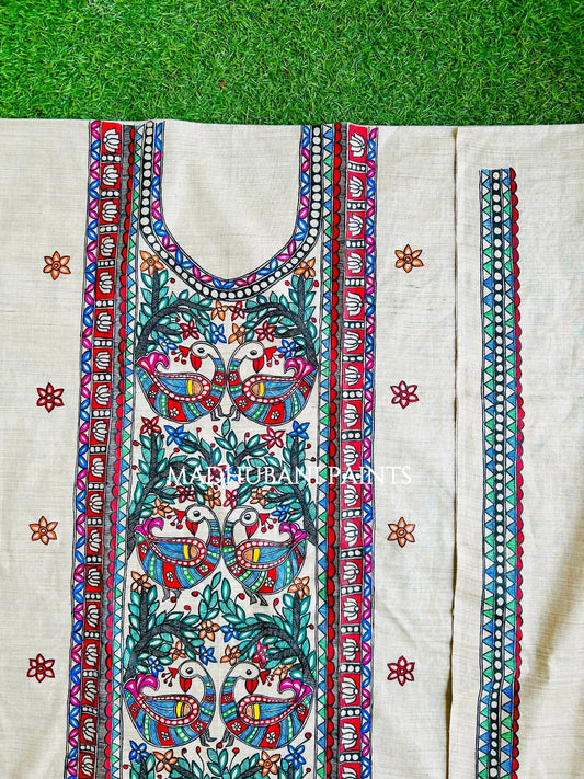 Madhuban Tussar Silk Unstitched Kurta