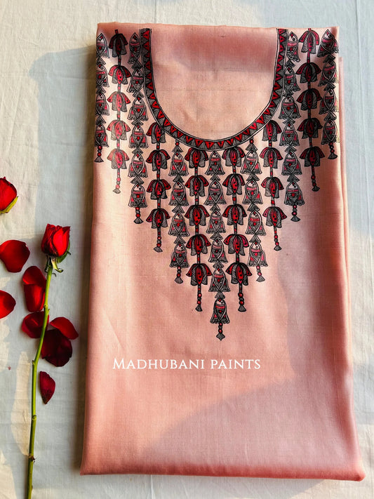 Meen Angan Tussar Silk Unstitched Kurta