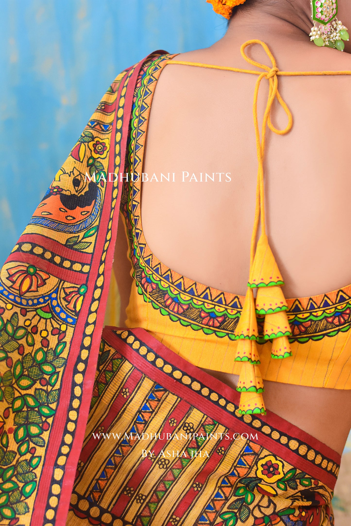 KAMESHWARI Madhubani Hand-painted Chanderi Silk Blouse