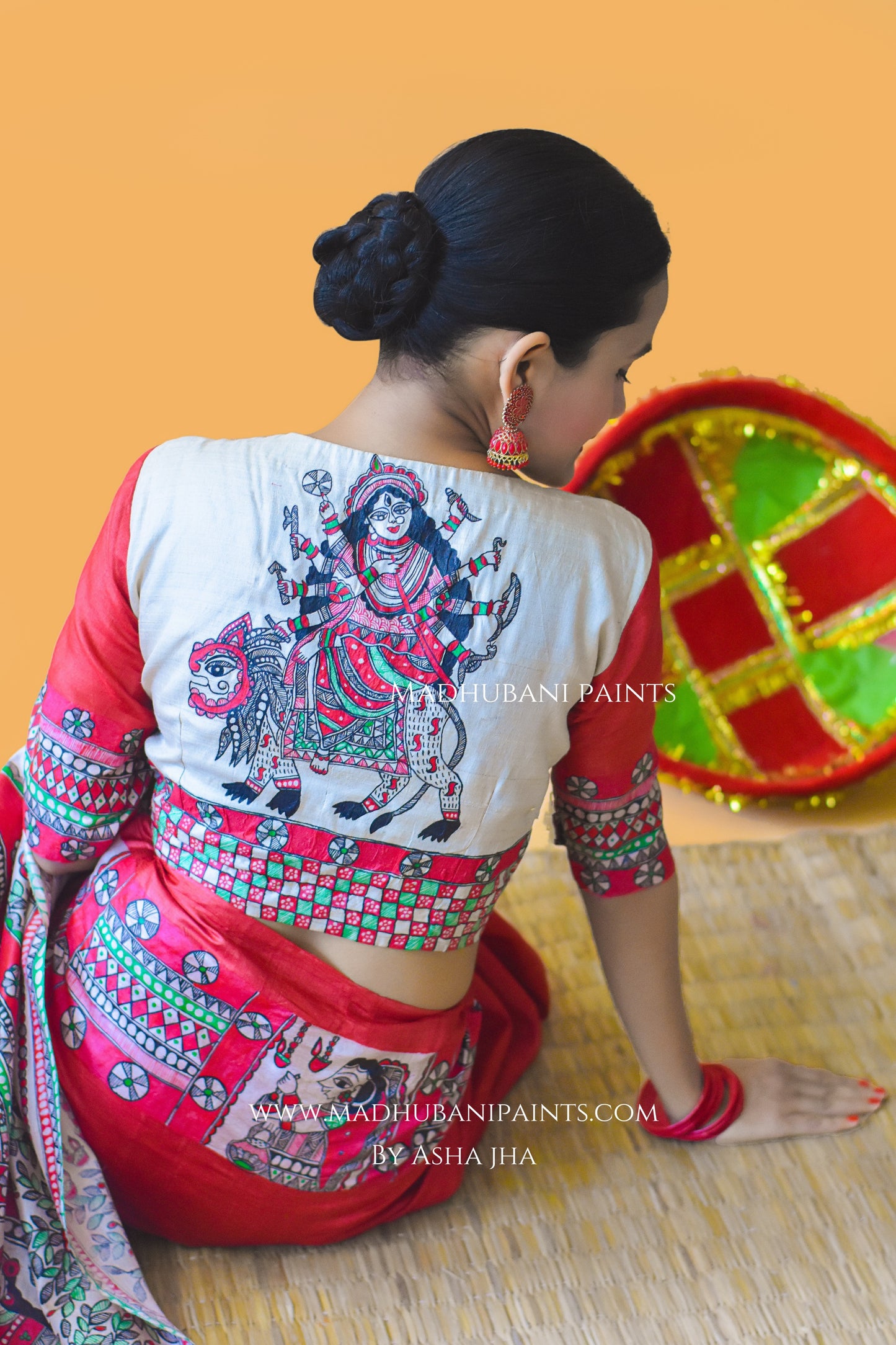 LAAL NARAYANI Hand-painted Tussar Silk Blouse