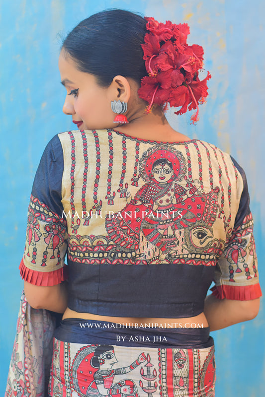 SHAMBHAVI Hand-painted Tussar Silk Blouse