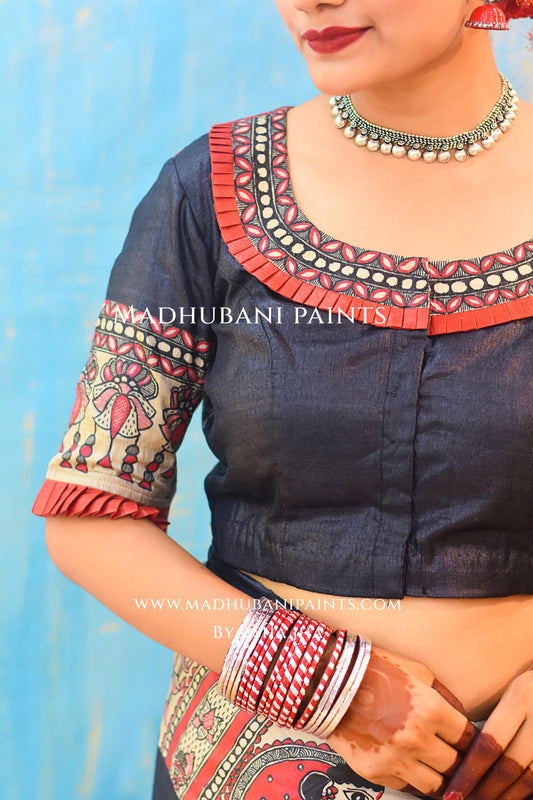 SHAMBHAVI Hand-painted Tussar Silk Blouse