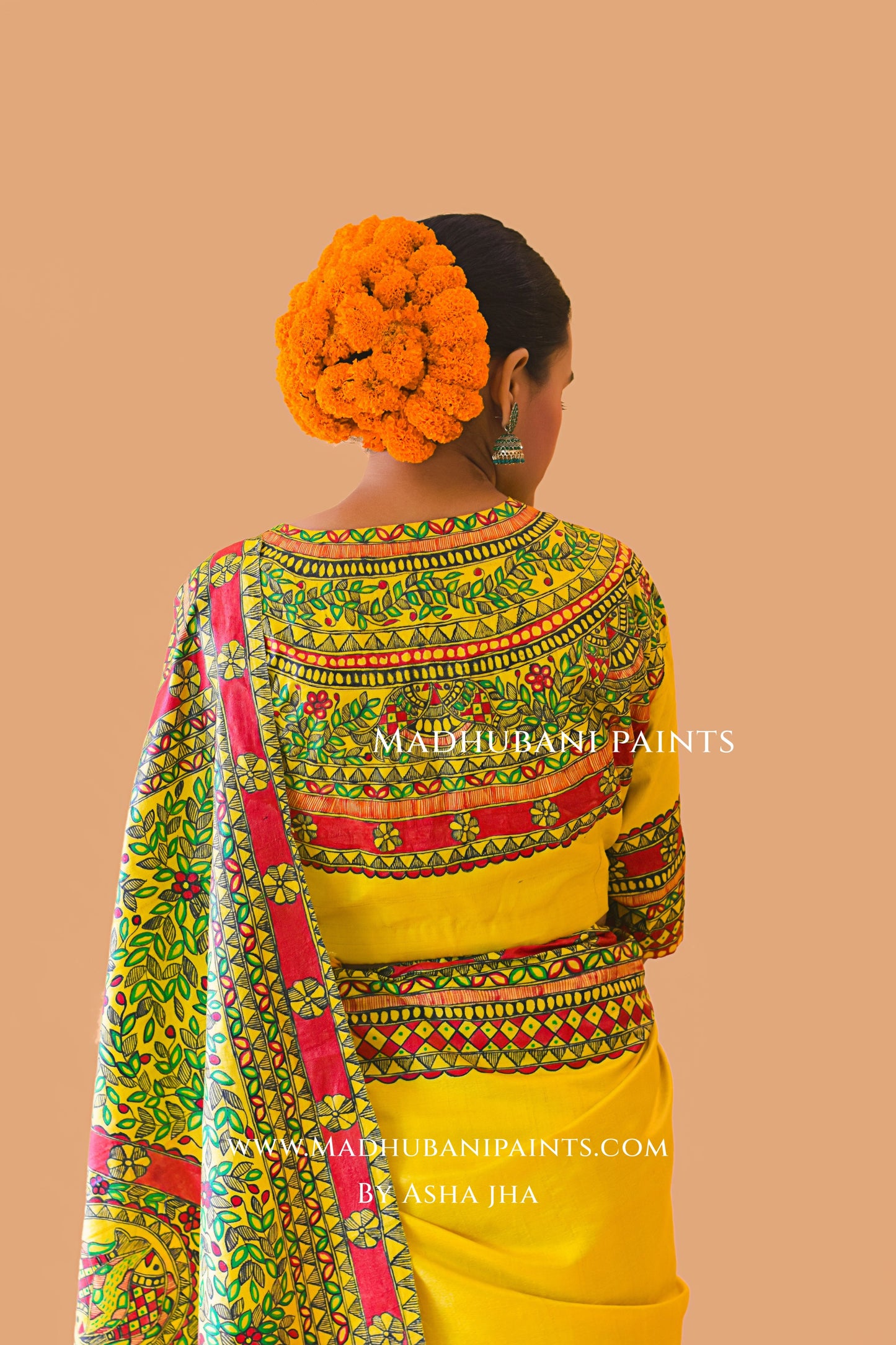 MATSYA SANGAM Hand-painted Madhubani Tussar Silk Blouse
