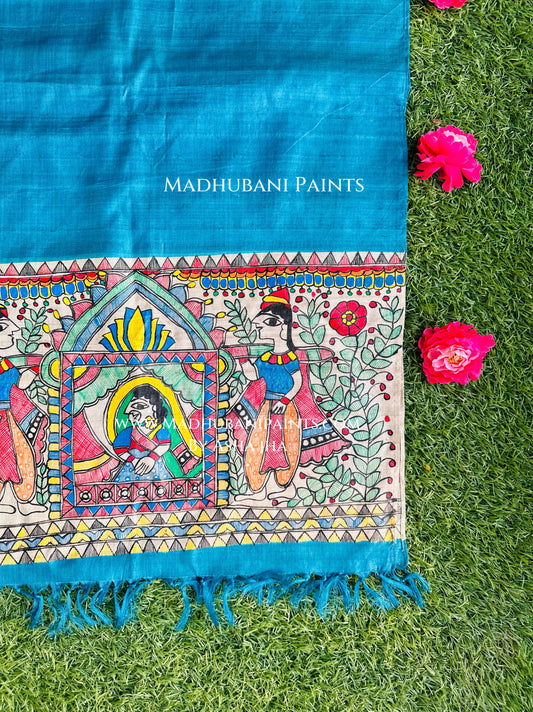 Doli Madhubani Hand-painted Tussar Silk Stole