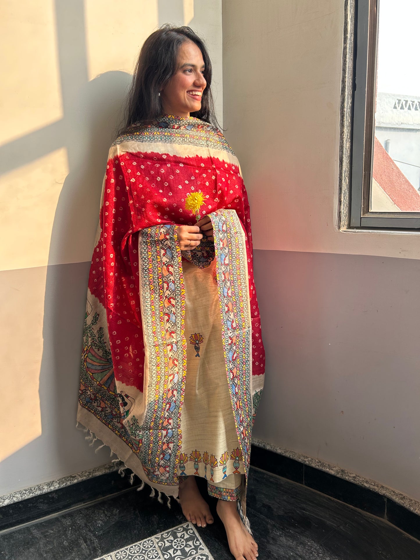 Laal Gudiya Bandhini Dupatta