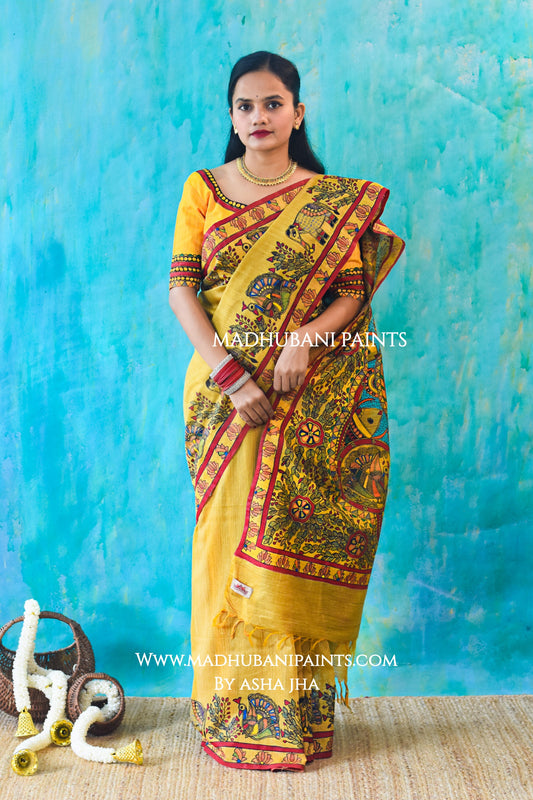 ANANYA Handpainted Madhubani Chanderi Saree