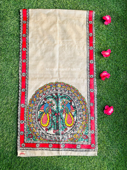Surmai Mayur Tussar Silk Stole