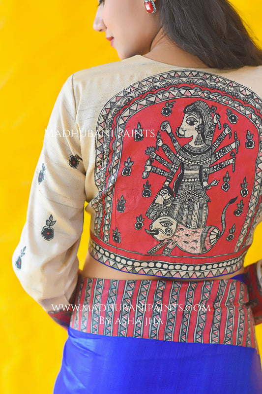 BHAGWATI Hand-painted Tussar Silk Blouse