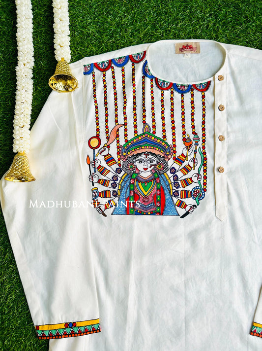 ROOPAVARDHINI Hand-painted Madhubani Men's Cotton Kurta