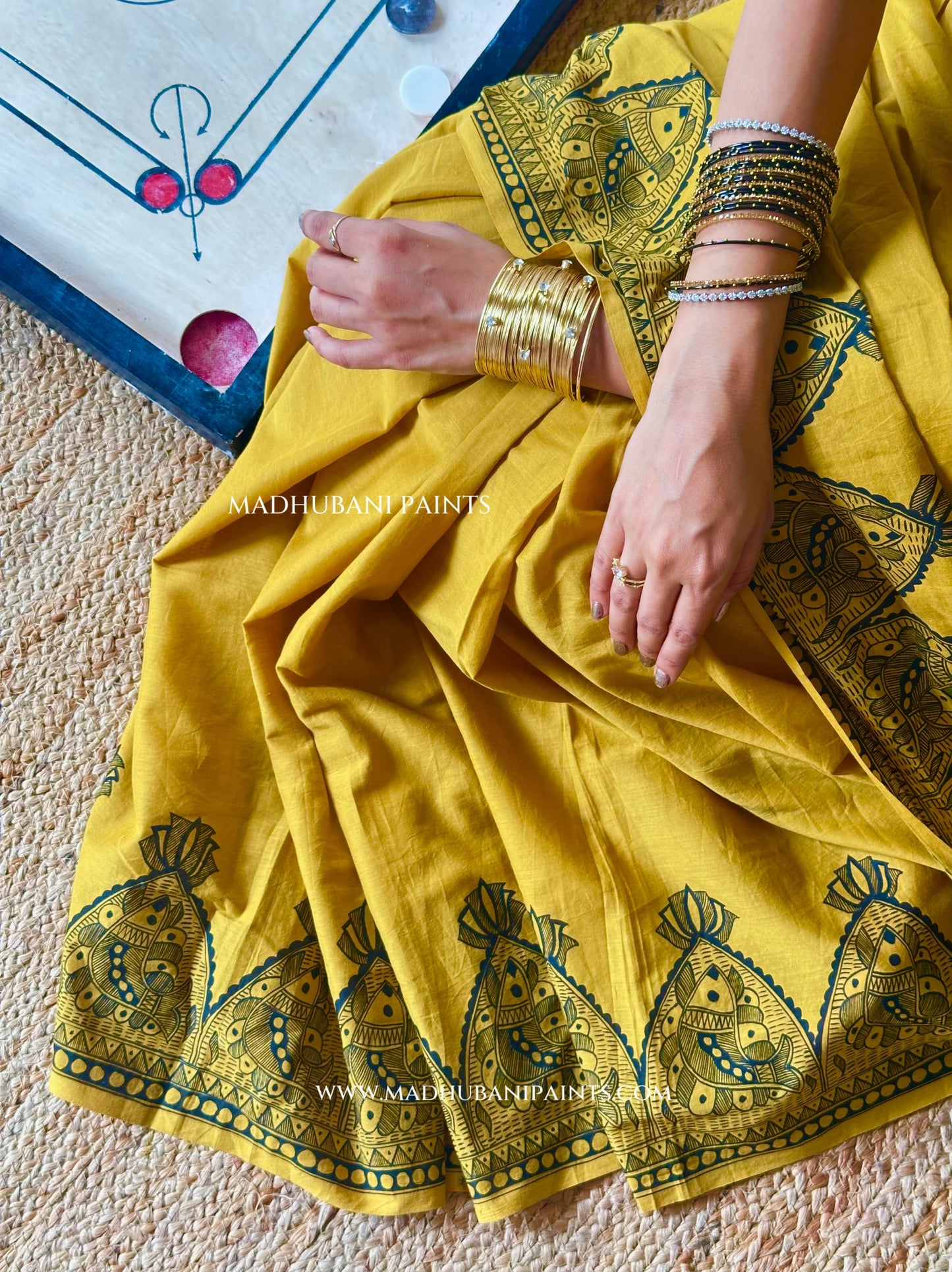 SAGAR Handpainted Madhubani Cotton Saree