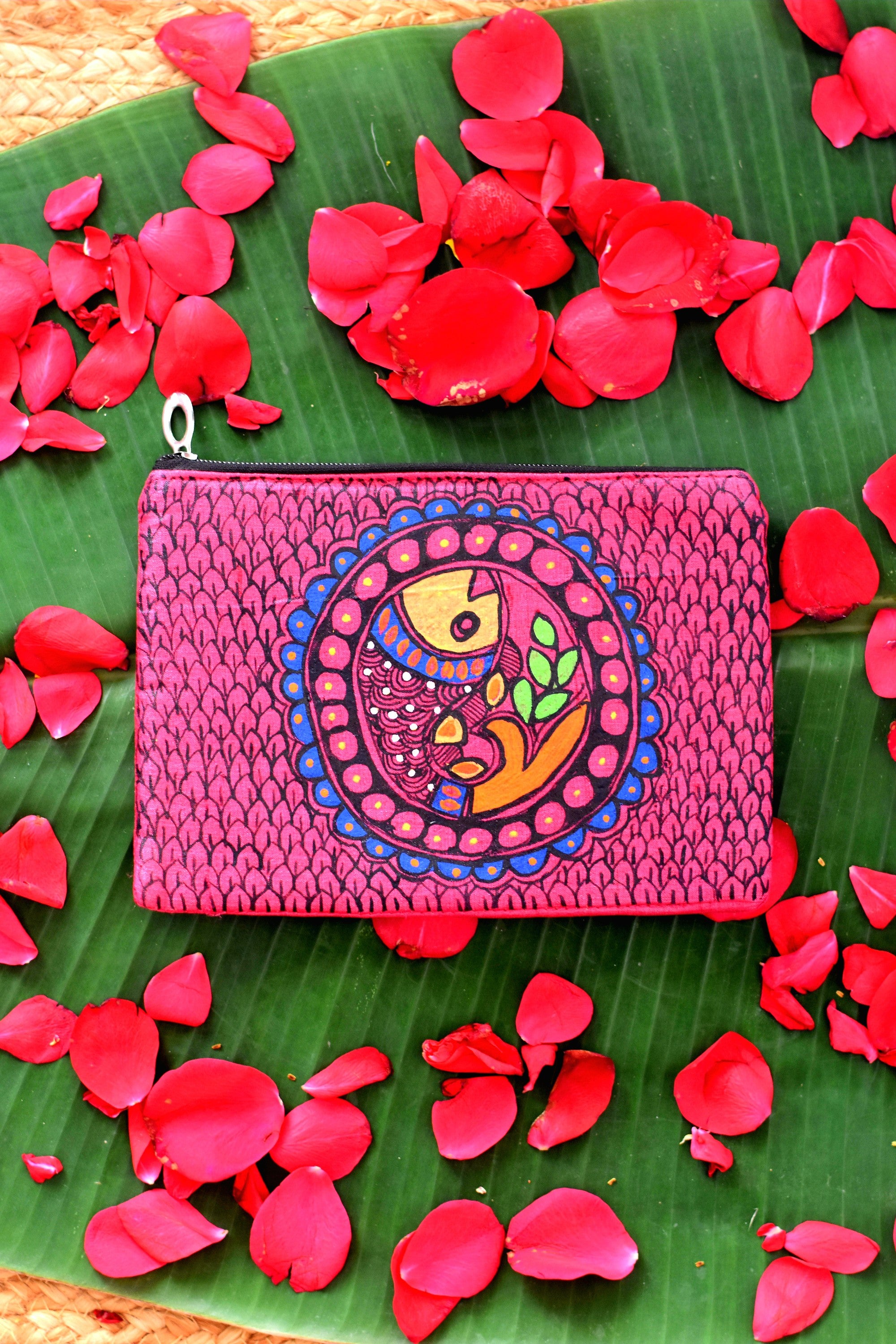 Fish Pouch 4 – MADHUBANI PAINTS BY ASHA JHA