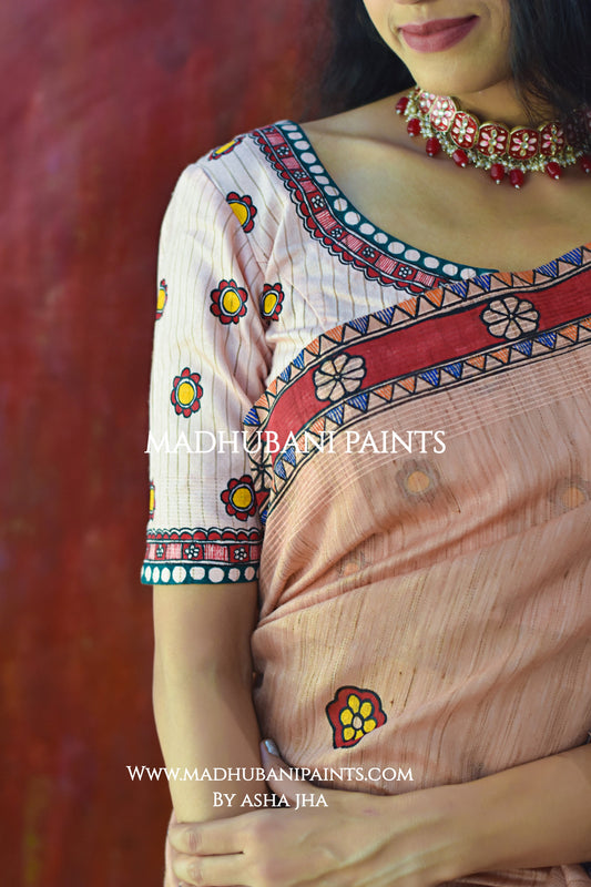 SHRINGAR Handpainted Madhubani Chanderi Blouse