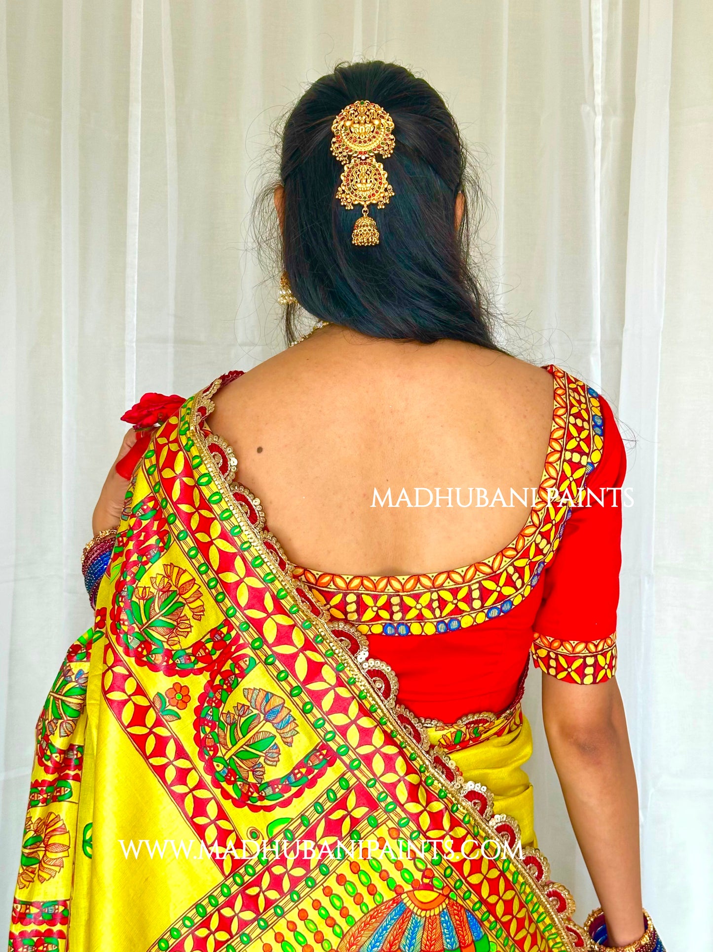 UPNAYAN Hand-painted Madhubani Tussar Silk Saree