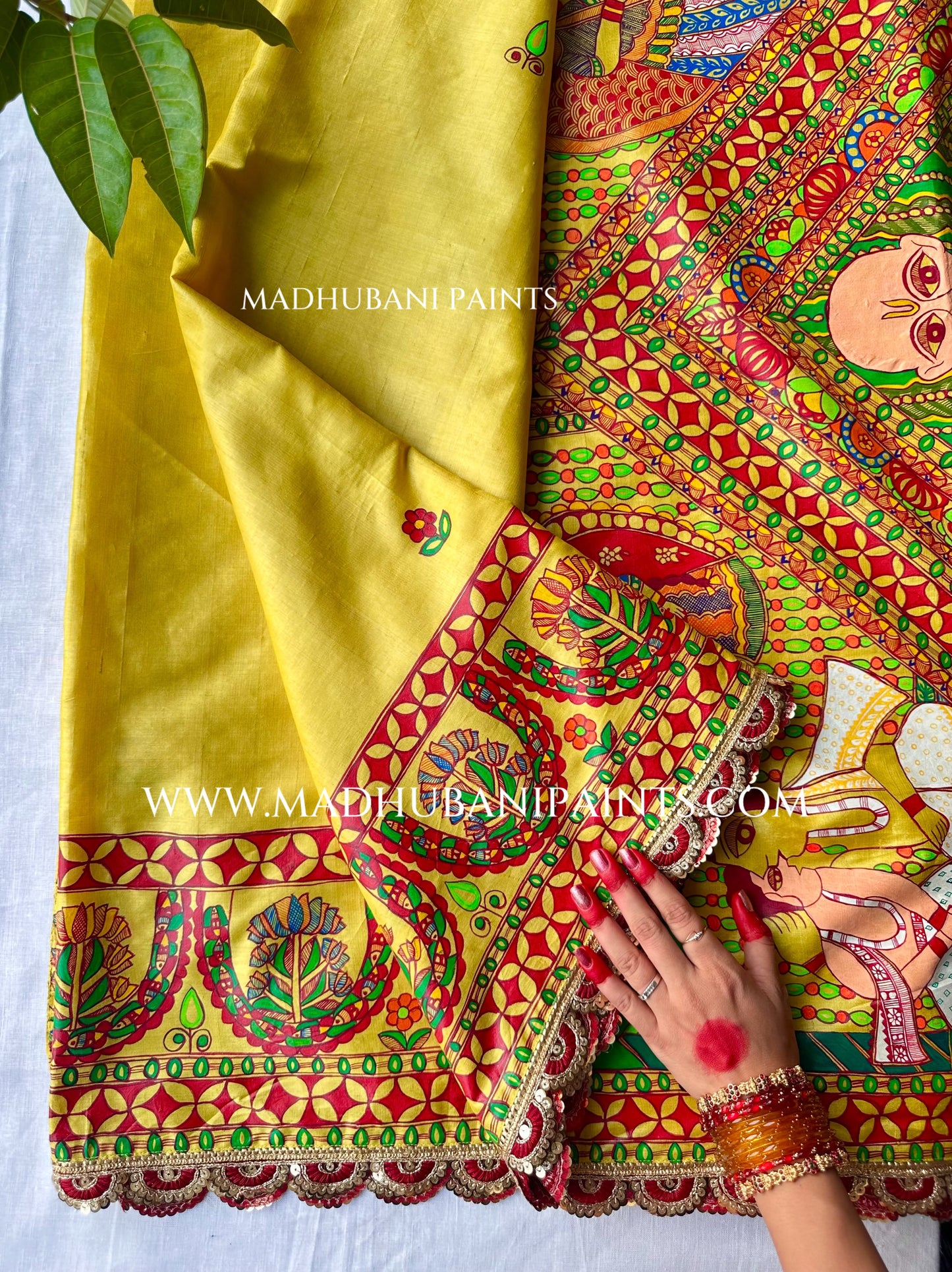 UPNAYAN Hand-painted Madhubani Tussar Silk Family Set