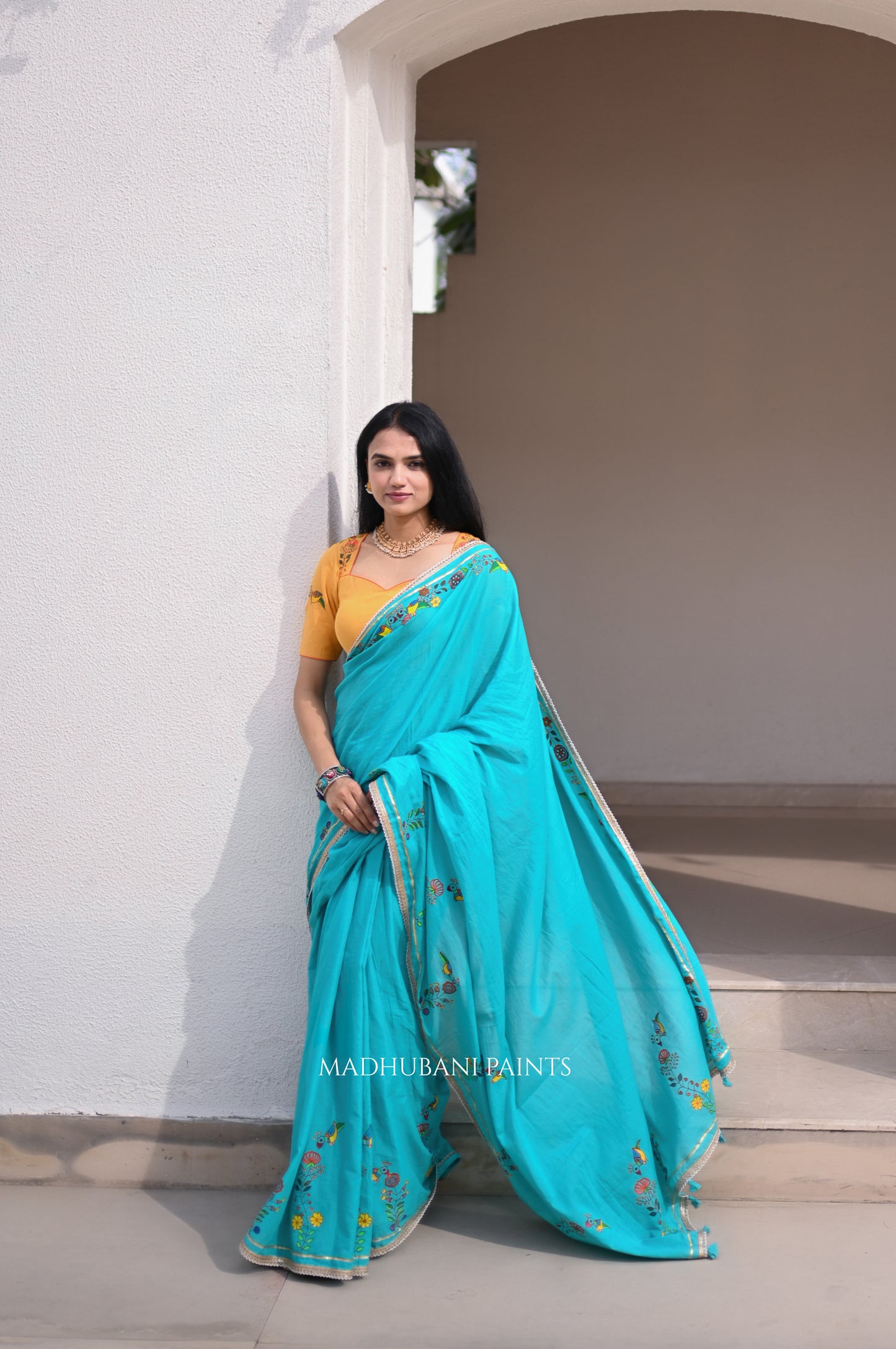 NEELA AASMAN SAREE BLOUSE SET