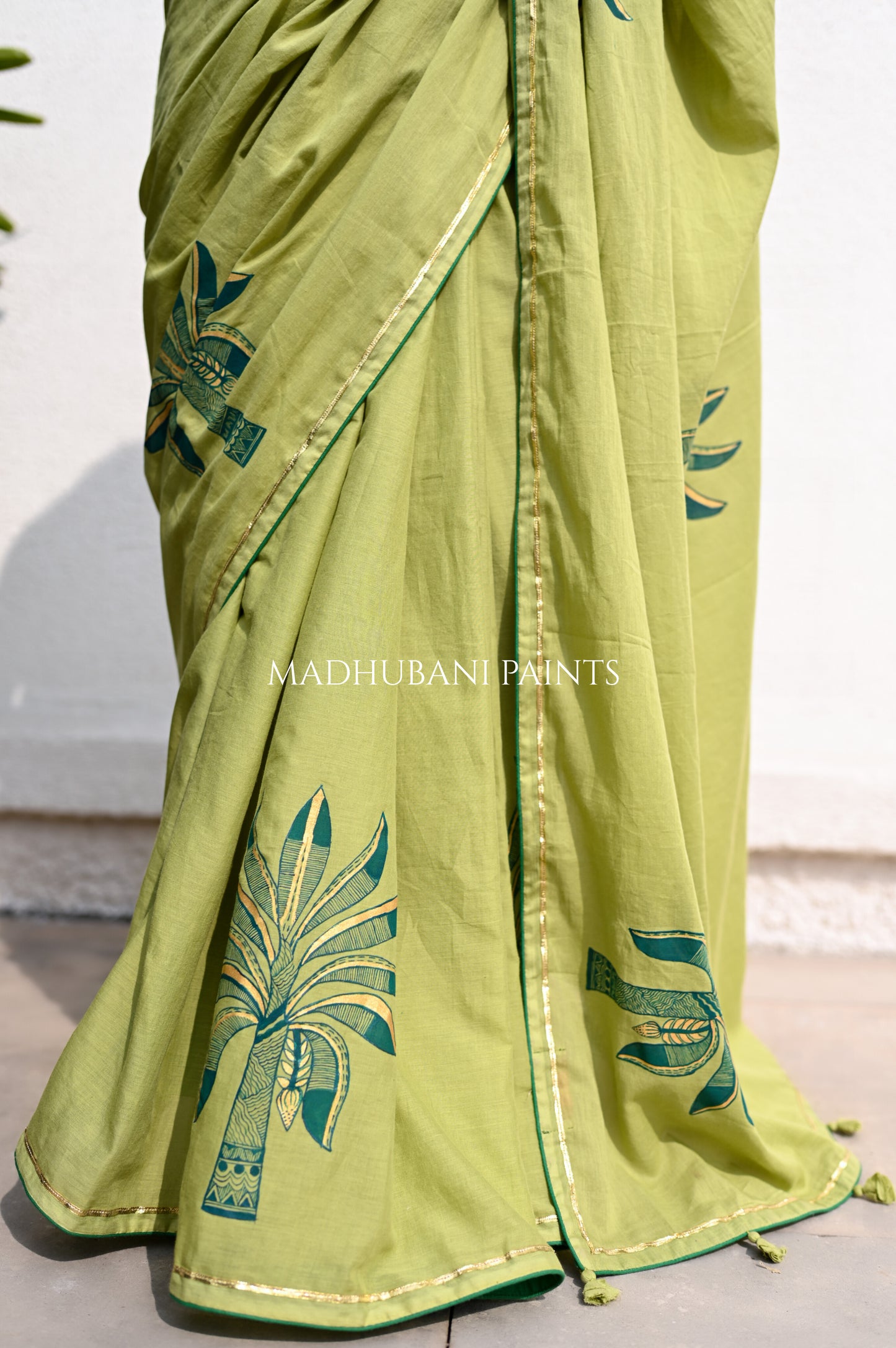 GREEN WHISPER SAREE BLOUSE SET