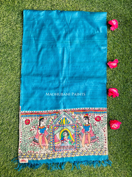 Doli Madhubani Hand-painted Tussar Silk Stole