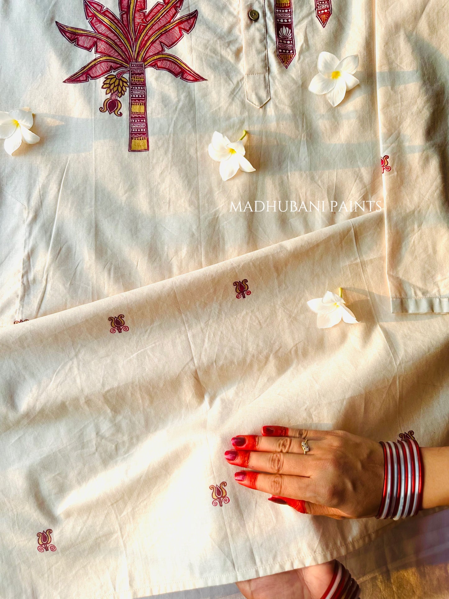 Suruj Dev Hand-painted  Madhubani Men's Cotton Kurta