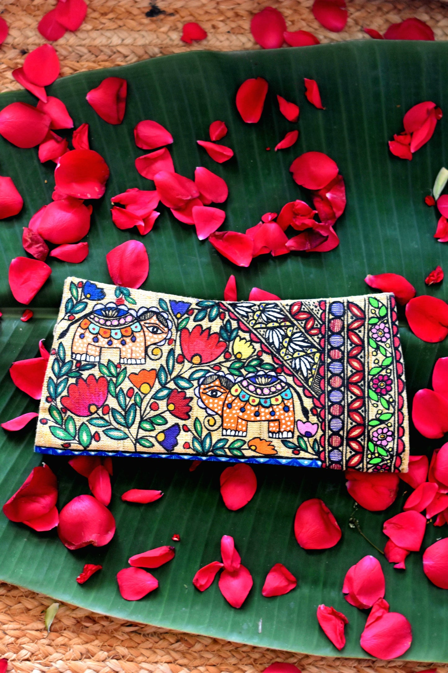 Elephant Madhubani Clutch