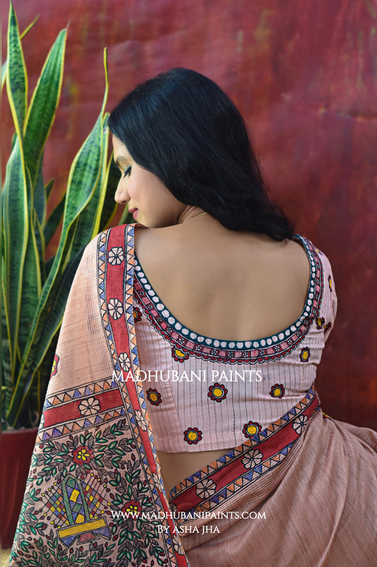 SHRINGAR Handpainted Madhubani Chanderi Blouse