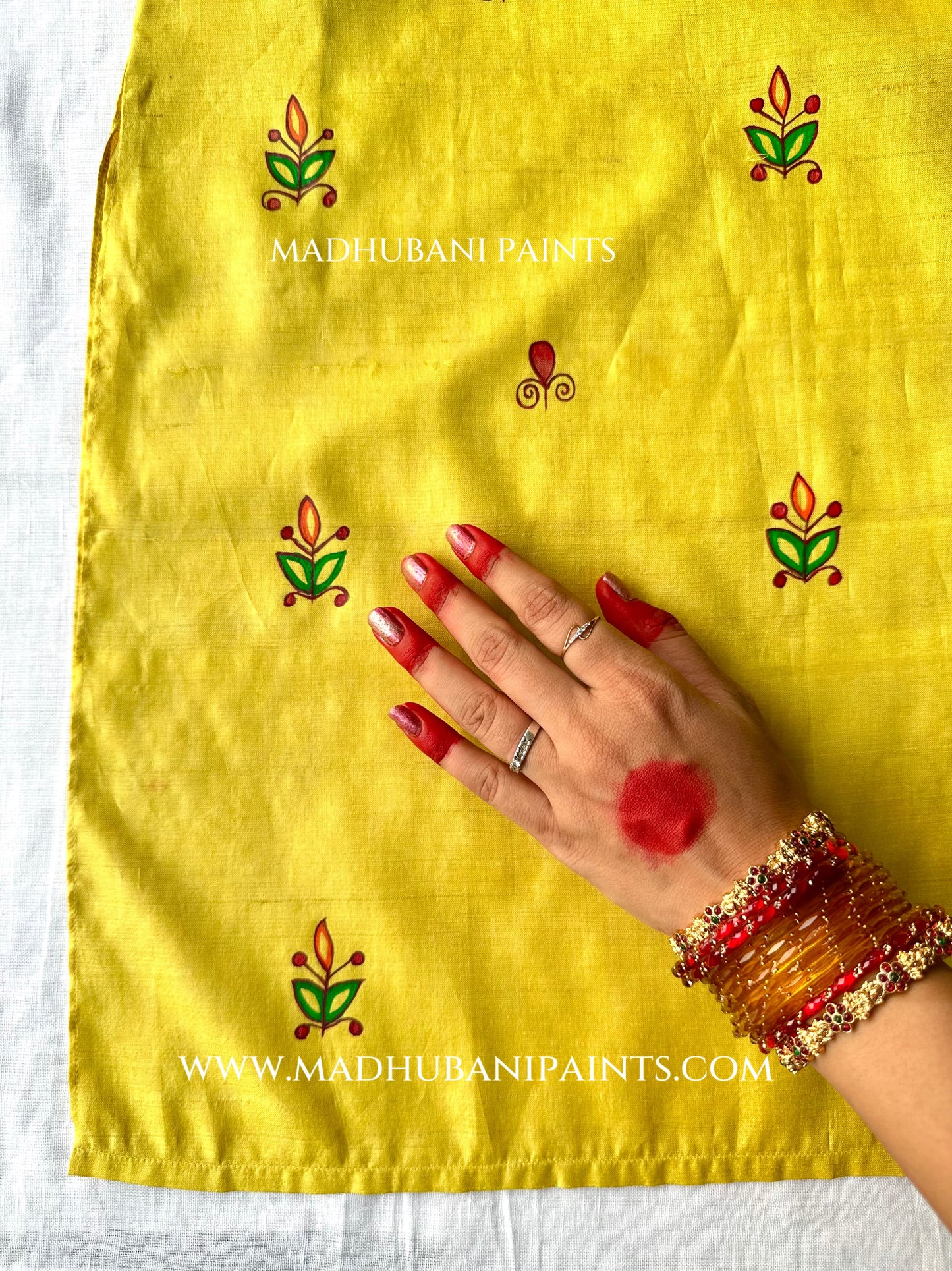 UPNAYAN Hand-painted Handloom Men's Tussar Silk Kurta