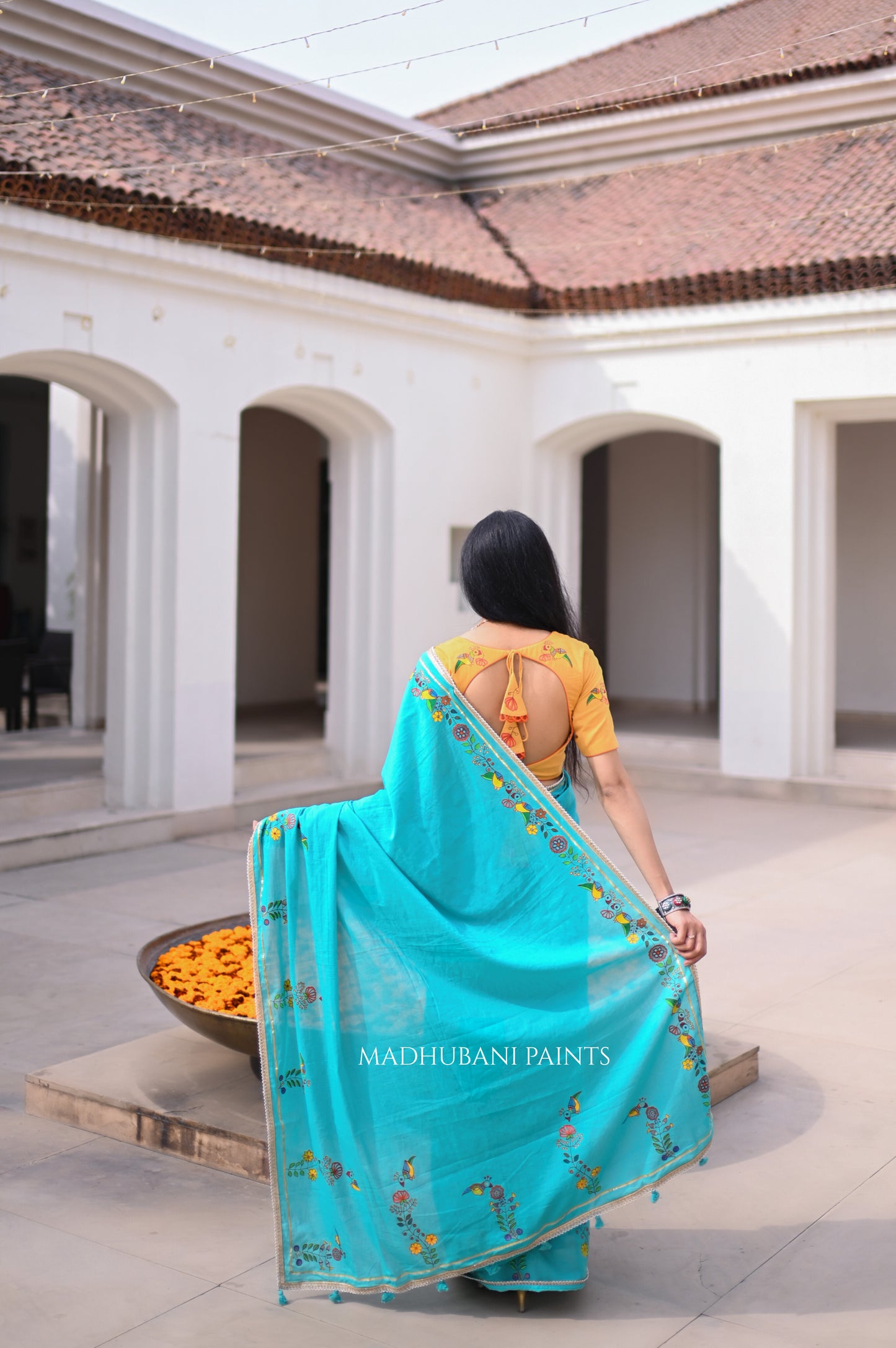 NEELA AASMAN SAREE BLOUSE SET