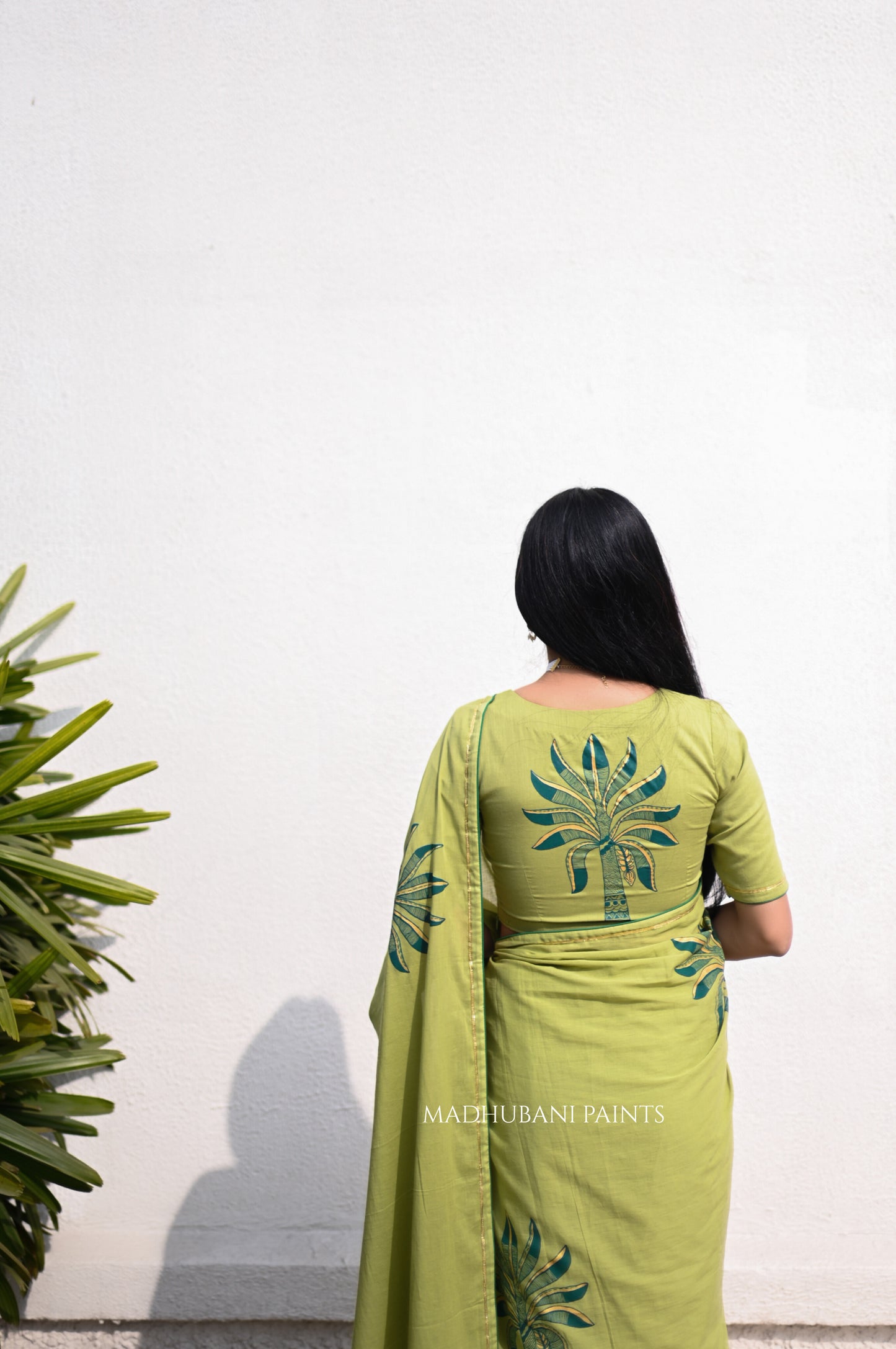 GREEN WHISPER SAREE BLOUSE SET